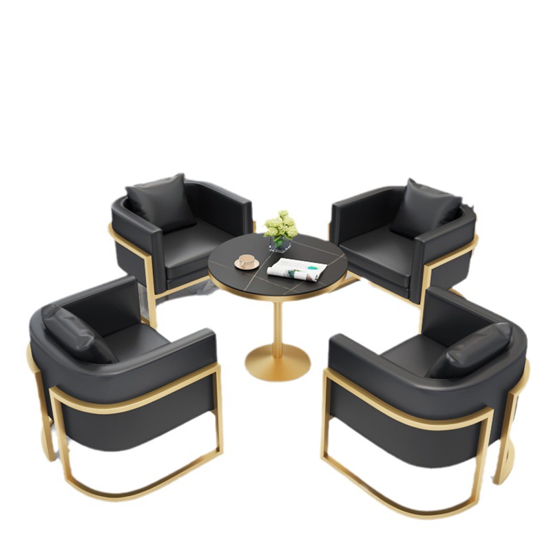 Office Furniture Luxury - オフィス家具 待合室 レセプションソファ モダンレザーオフィスソファセット 高級カウチ 3+2+1人掛けソファセット