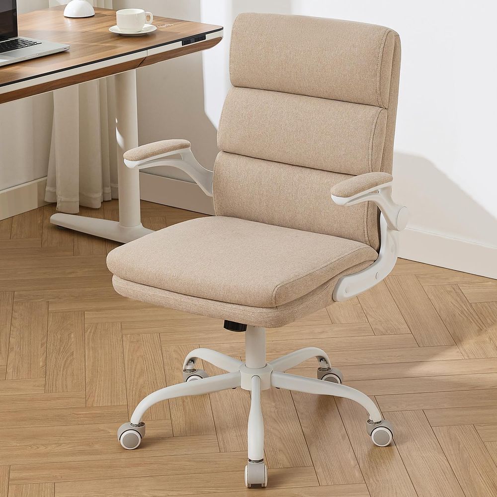 Office Furniture Zone - 小型デスクチェア、Comy Oiceチェア、リップアップアームチェア、またはホームチェア | 3ゾーンの背もたれと2層構造のクッションが快適性を高めます。PUレザー張り、90 ° u