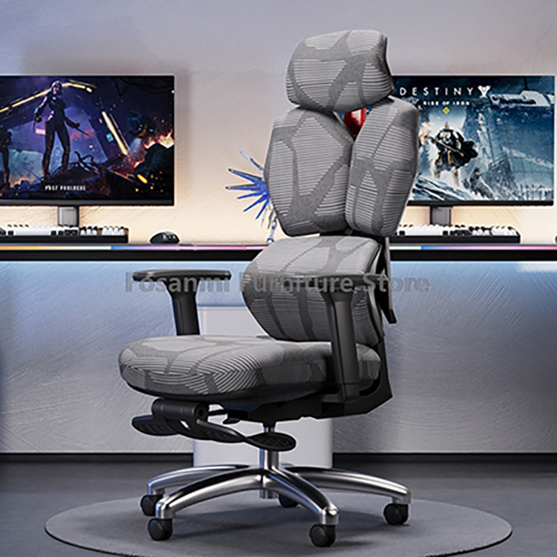 Office Furniture Zone - 人間工学に基づいたゾーンサポート背もたれメッシュオフィスチェア調節可能なリクライニングゲーミングコンピュータチェアゲーマー用スタイリッシュなホーム回転椅子