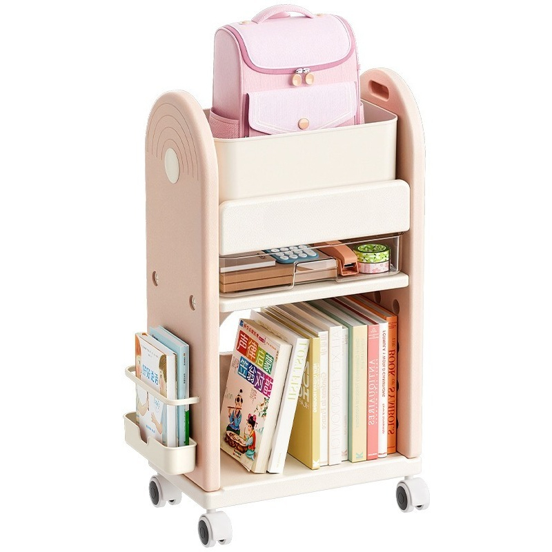 Book Cart Rolling - 多層式ローリングスクールバッグオーガナイザーカートモバイルブック収納棚