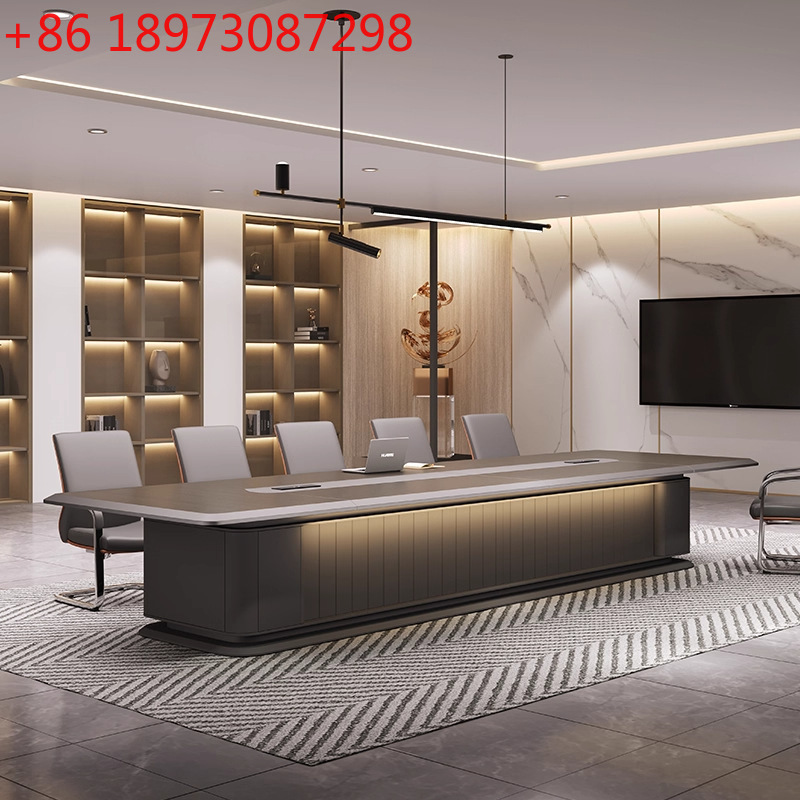 Office Furniture Luxury - 大型オフィス会議テーブル シンプルモダン 商談 高級感 ライトラグジュアリー 会議用塗装家具