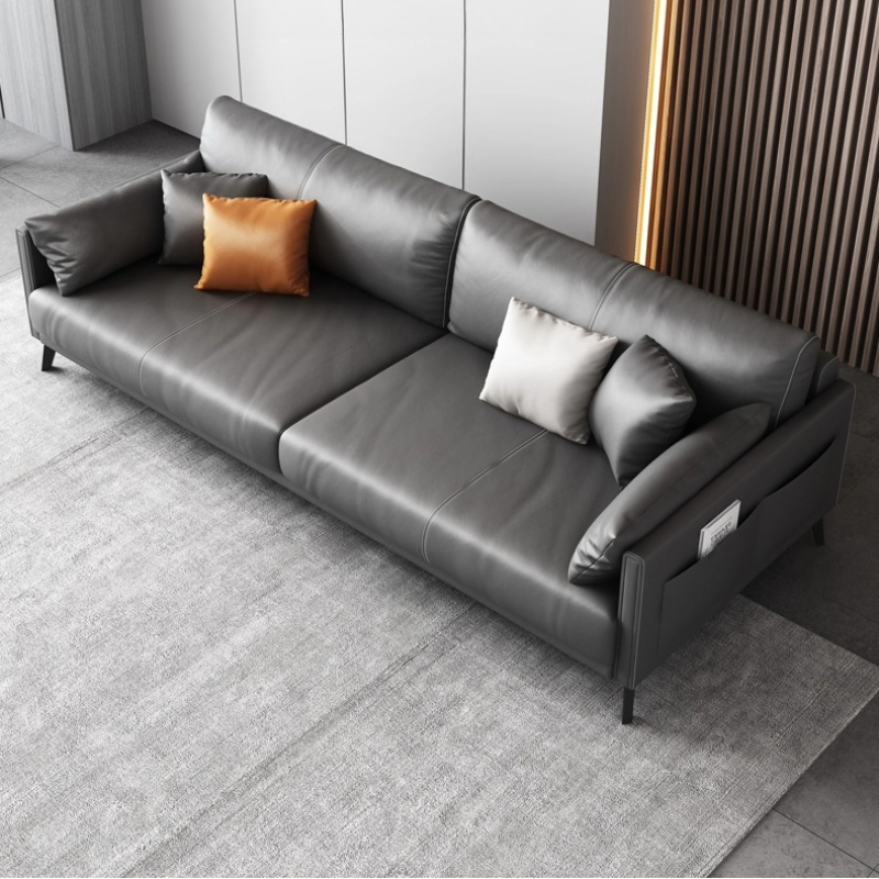 Office Furniture Luxury - 牛革製ビジネスオフィスソファ、レセプション用、ファッショナブルで軽やかな高級感、コーヒーオフィスソファ、組み合わせオフィス家具、アンボニー・セザ XYOS