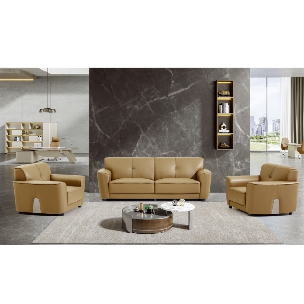 Office Furniture Luxury - オフィス家具 モダンデザイン 3人掛けオフィスソファセット ホテルレザー組み合わせソファ 高級レセプションソファ