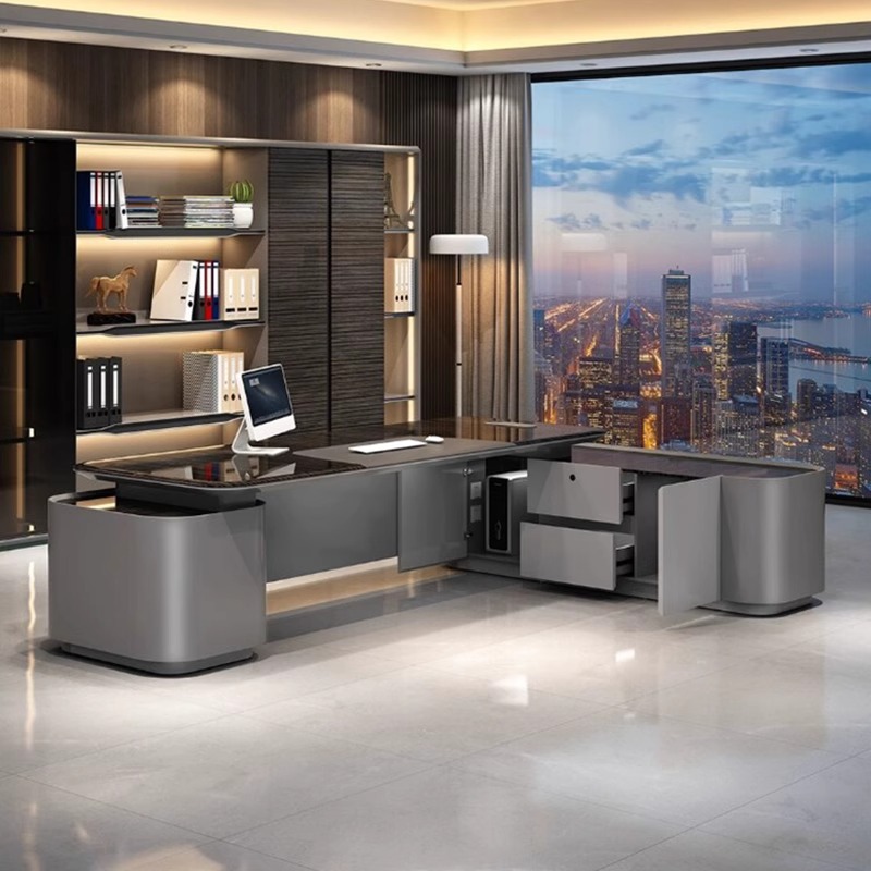 高級漆塗りエグゼクティブデスク、大型モダンオフィス家具、社長 - Office Furniture Luxury のレビューと価格