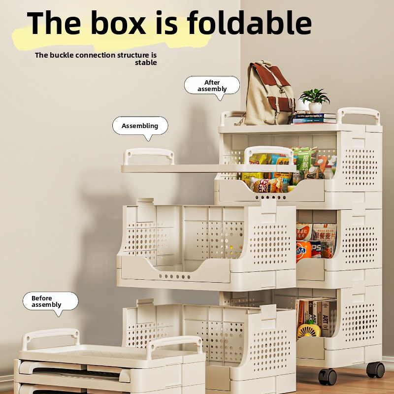 シンプルなプラスチック製収納棚、机下ローリングカート、スナッ - Book Cart Rolling のレビューと価格