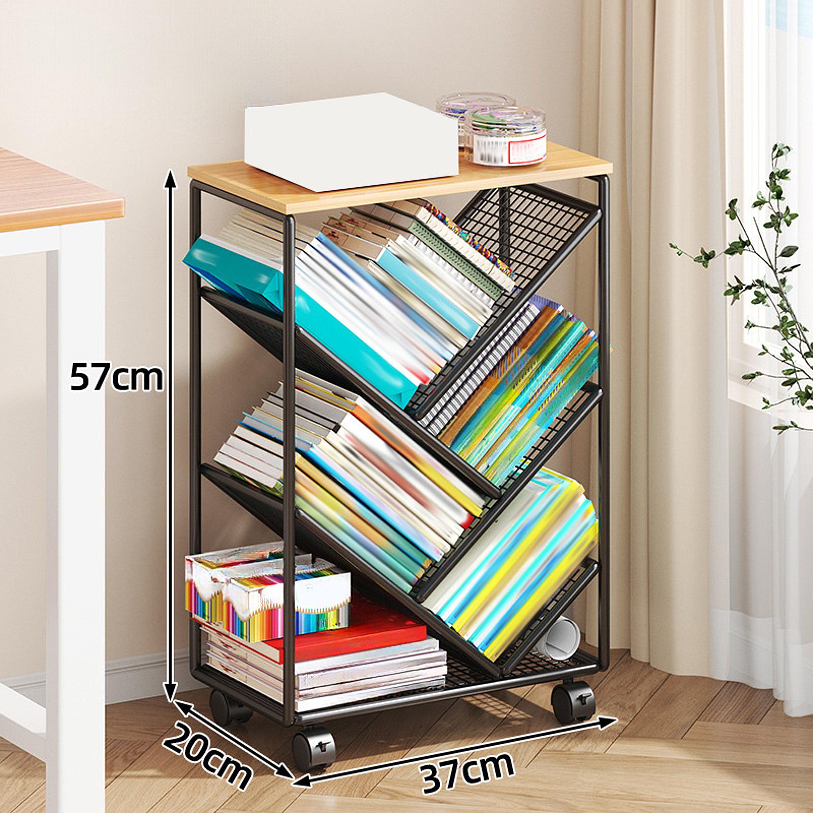 車輪付きローリングブックケース モバイル本棚カート 料理本収 - Book Cart Rolling のレビューと価格