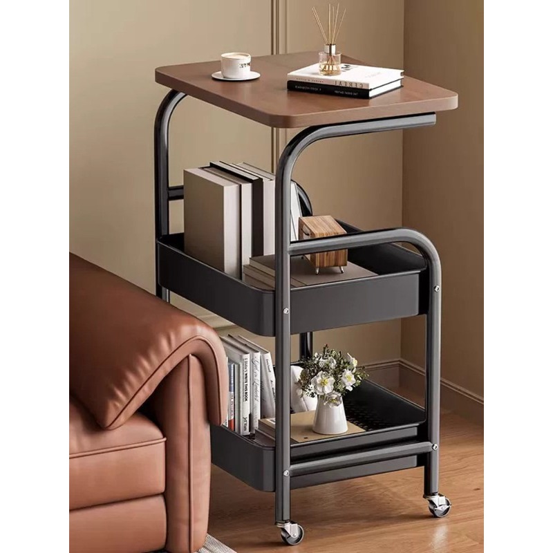 ミッドセンチュリーモダンなローリング収納カート、リビングルー - Book Cart Rolling のレビューと価格