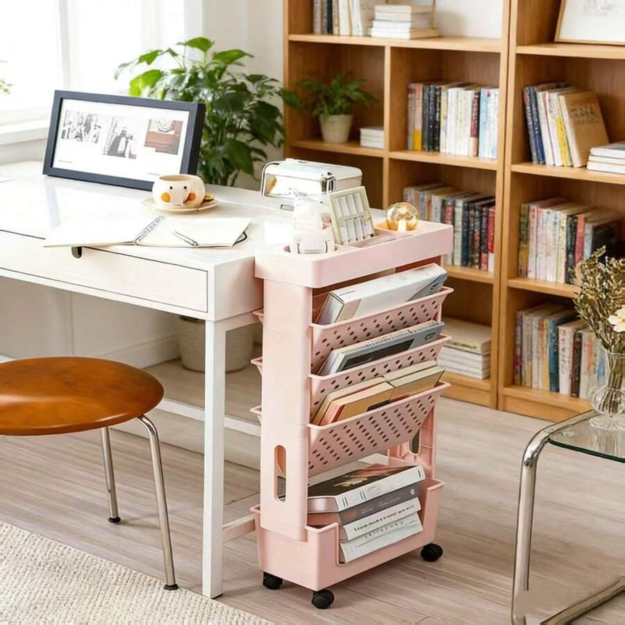 キッチン用5段ローリング収納カート（車輪付き）、果物、野菜、 - Book Cart Rolling のレビューと価格
