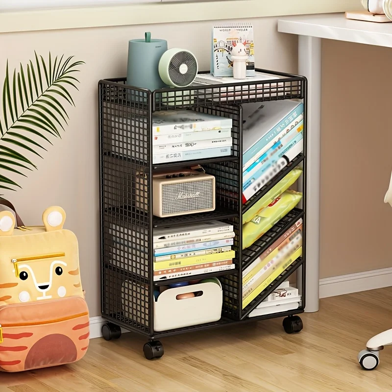 ローリングブックカート - 金属製モバイル本棚、デスクオーガ - Book Cart Rolling のレビューと価格
