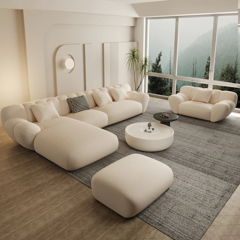 ベージュの高級リビングルームカウチ、美的デザインのラブシート - Office Furniture Luxury のレビューと価格