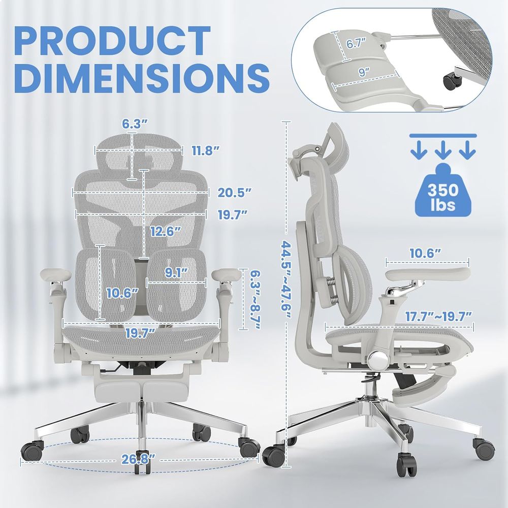 人間工学に基づいたオフィスチェア（フットレストとランバーサポ - Office Furniture Zone のレビューと価格